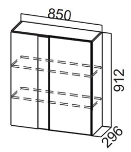 Угловой кухонный шкаф Стайл, Ш850у/912, МДФ в Подольске