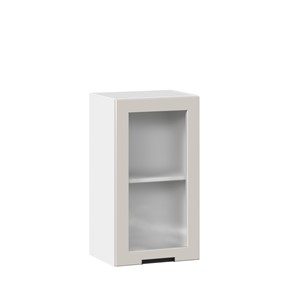 Кухонный шкаф 400 со стеклом Джамис ЛД 296.320.000.102, Белый/Кашмир в Одинцово