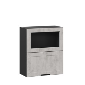 Кухонный шкаф 600 горизонтальный с 2 складными дверями Джамис ЛД 296.970.000.083, Чёрный/Белый камень в Подольске