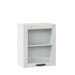 Навесной шкаф 600 со стеклом Винченца ЛД 234.350.000.031, Белый/Дуб Крафт белый в Подольске