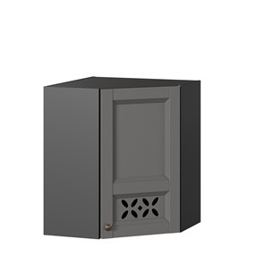 Навесной шкаф Амели-3 угловой 600 ЛД 299.610.000.056, Черный/Оникс серый в Подольске
