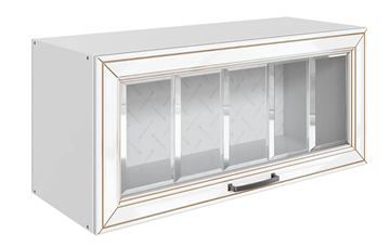 Кухонный шкаф Атланта L800 Н360 (1 дв. рам.) эмаль (белый/белый глянец патина золото) в Одинцово