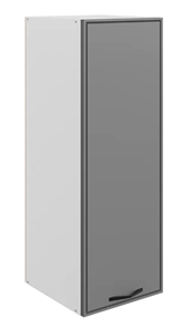 Навесной шкаф Монако L400 Н900 (1 дв. гл.), белый/графит матовый в Подольске