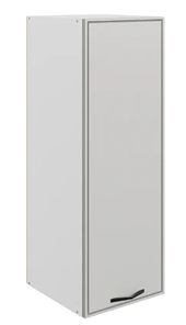 Навесной шкаф Монако L400 Н900 (1 дв. гл.), белый/маус матовый в Москве