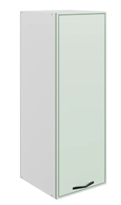 Шкаф настенный Монако L400 Н900 (1 дв. гл.), белый/ментол матовый в Подольске