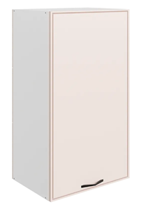 Шкаф настенный Монако L450 Н900 (1 дв. гл.), белый/айвори матовый в Подольске