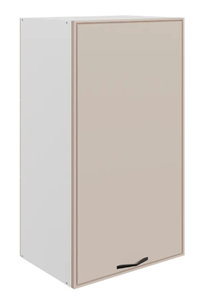 Навесной шкаф Монако L450 Н900 (1 дв. гл.), белый/фрапучино матовый в Подольске