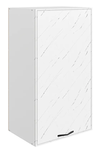 Кухонный навесной шкаф Монако L450 Н900 (1 дв. гл.), белый/мрамор пилатус матовый в Подольске