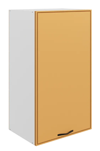 Шкаф на кухню Монако L450 Н900 (1 дв. гл.), белый/охра матовый в Подольске