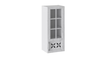 Навесной кухонный шкаф Прованс (Белый глянец/Санторини светлый) cо стеклом правый В_96-40_1ДРДс(R) в Одинцово