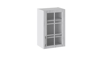 Кухонный шкаф Прованс (Белый глянец/Санторини светлый) со стеклом В_72-45_1ДРс в Одинцово