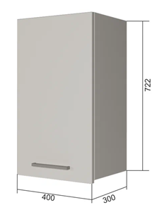 Навесной кухонный шкаф В7 40, Сатин/Белый в Подольске