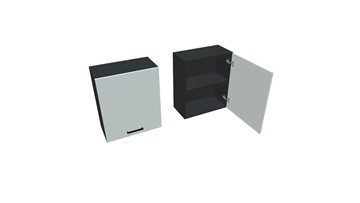 Навесной кухонный шкаф В7 60, Белое гладкое Ламарти/Антрацит в Одинцово