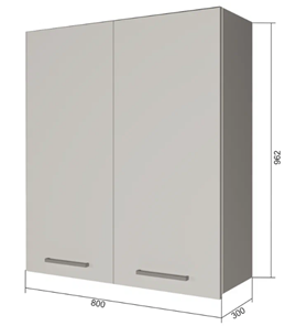 Навесной кухонный шкаф В9 80, МДФ Океания/Белый в Одинцово