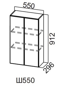Кухонный навесной шкаф Вельвет Ш550/912 в Подольске