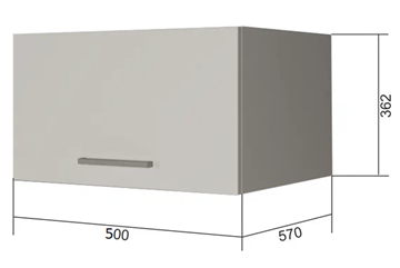 Кухонный шкаф ВГ50Г, Белое гладкое Ламарти/Антрацит в Одинцово