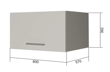 Навесной кухонный шкаф ВГ60Г, Белое гладкое Ламарти/Антрацит в Одинцово
