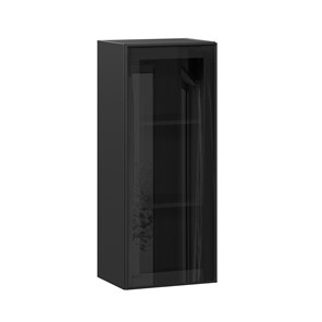 Шкаф настенный высокий со стеклом 400 Индиго ЛД 298.420.000.068, Чёрный/Чёрный в Химках