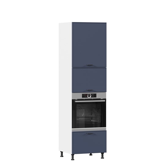 Кухонный шкаф-пенал для посуды 600 Индиго ЛД 298.470.000.115, Белый/Тёмно-синий в Химках - изображение 3