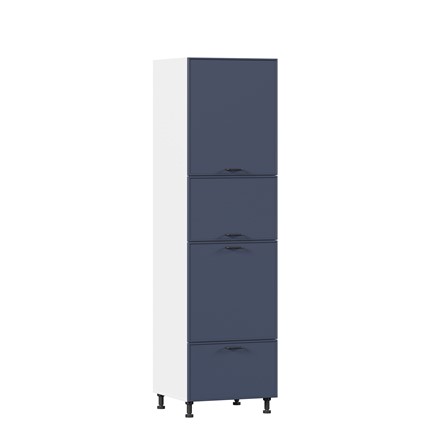Кухонный шкаф-пенал для посуды 600 Индиго ЛД 298.470.000.115, Белый/Тёмно-синий в Химках - изображение
