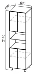 Кухонный шкаф-пенал Стайл, П600(2140), МДФ в Химках