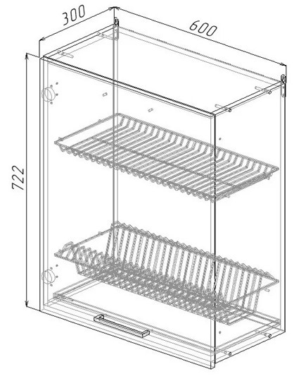 Навесной шкаф ВС7 60, Дуб крафт/Антрацит в Химках - изображение 1