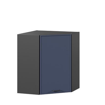 Угловой настенный шкаф Индиго ЛД 298.610.000.158, Чёрный/Тёмно-синий в Москве - изображение