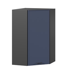 Угловой кухонный шкаф высокий Индиго ЛД 298.620.000.159, Чёрный/Тёмно-синий в Одинцово