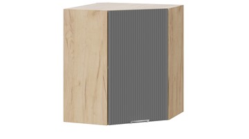 Угловой навесной шкаф Кимберли 1В6У (Дуб Крафт золотой, Титан) в Подольске - предосмотр