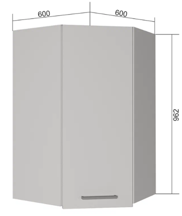 Угловой шкаф на кухню ВУ9, Сатин/Белый в Москве - изображение