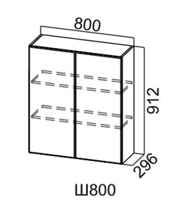 Навесной кухонный шкаф Модус, Ш800/912, цемент светлый в Подольске