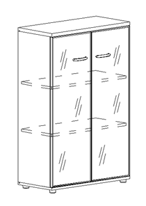 Шкаф средний Albero, со стеклом в рамке (78х36,4х119,4) в Подольске