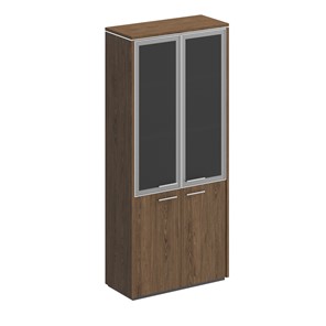 Шкаф для документов Velar, дуб табачный, со стеклянными дверьми (94х41х212) ВЛ 343 в Подольске