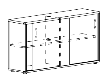 Шкаф-купе низкий Albero, для 2-х столов 60 (124,4х36,4х75,6) в Химках