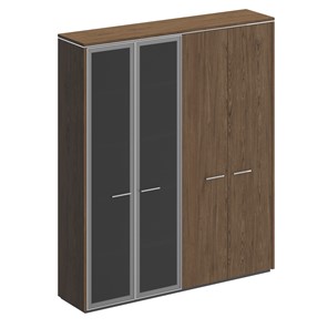Шкаф для документов Velar, дуб табачный, (для одежды+с высокими стеклянными дверьми (183х41х212) ВЛ 357 в Подольске