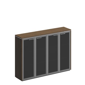 Шкаф для документов средний Velar, дуб табачный, со стеклянными дверьми (183х41х132) ВЛ 323 в Подольске