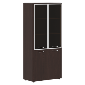 Шкаф комбинированный с дверьми в алюминиевой рамке DIONI Венге DHC 85.7  (850х430х1930) в Одинцово