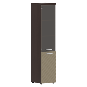 Стеллаж с дверью TORR LUX TLHC 42.2 L колонка комбинированная с топом 435х452х1958 Венге/ Капучино в Москве
