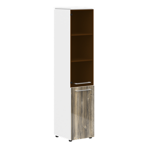 Шкаф колонка комбинированная MORRIS  Дуб Базель/ Белый MHC  42.2 (429х423х1956) в Одинцово