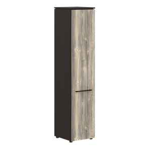 Шкаф колонка с глухой дверью MORRIS  Дуб Базель/Венге Магия MHC 42.1 (429х423х1956) в Одинцово