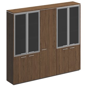 Шкаф комбинированный Velar, дуб табачный, (со стеклом+для одежды узкий+со стеклом) (243х41х212) ВЛ 361 в Подольске