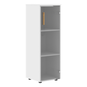 Средний шкаф колонна со стеклянной правой дверью  FORTA Белый FMC 40.2 (R) (399х404х801) в Подольске - предосмотр