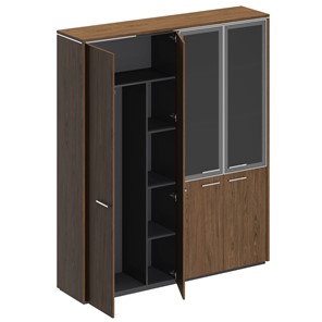 Шкаф комбинированный Velar, дуб табачный, (для одежды+со стеклом) (183х41х212) ВЛ 359 в Подольске