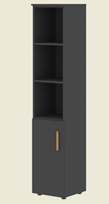Высокий шкаф с глухой малой дверью  левой FORTA Черный Графит  FHC 40.5 (L) (399х404х1965) в Химках