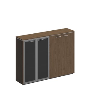 Шкаф для документов комбинированный Velar, дуб табачный, (стекло+закрытый) (183х41х132) ВЛ 322 в Подольске