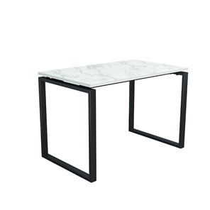 Стол для компьютера Янтарь 55.08 мрамор белый/металл черный в Химках