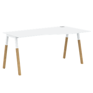 Письменный стол правый FORTA Белый-Белый-Бук  FCT 1567  (R) (1580х900(670)х733) в Одинцово - предосмотр