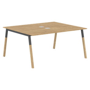 Переговорный стол FORTA Дуб Гамильтон-Черный графит-Бук FWST 1513 (1580x1346x733) в Химках