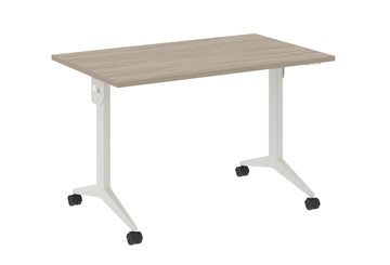 Складной мобильный стол X.M-3.7, Металл белый/Дуб Аттик в Подольске