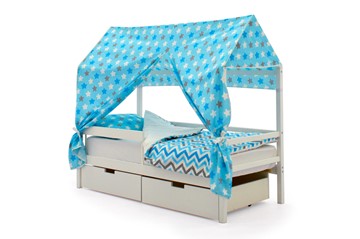 Крыша текстильная для кровати-домика Svogen (звезды, голубой) в Одинцово